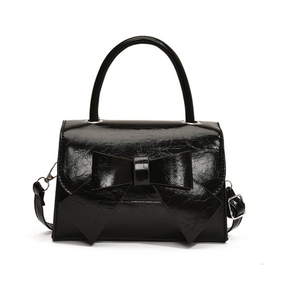 Mini Top Handle Pu Flap Bag - Elegant Bow Decor, Lhtweht & UwU - Picture 1 of 4